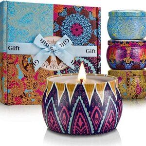 Scented Candles Gift Set, 8% Essential Oil, 4 Pack Aromatherapy Candle, Stress R